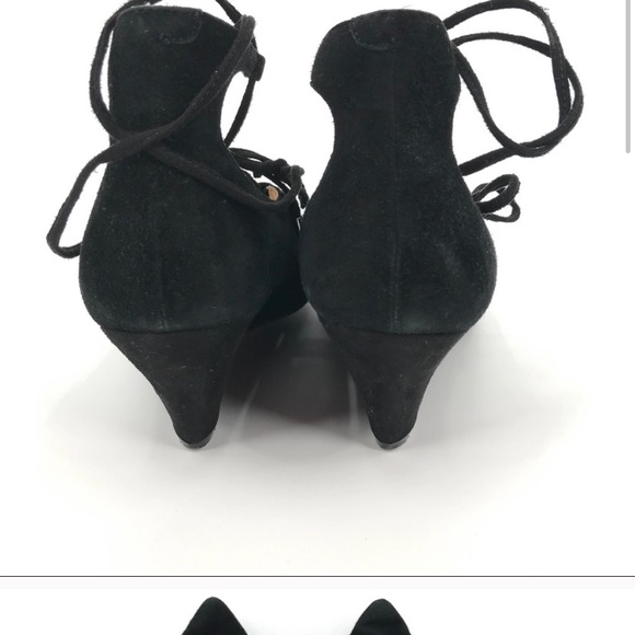 Marc Fisher Willy Pointed Toe Suede Lace Up Wedge - Picture 3 of 6